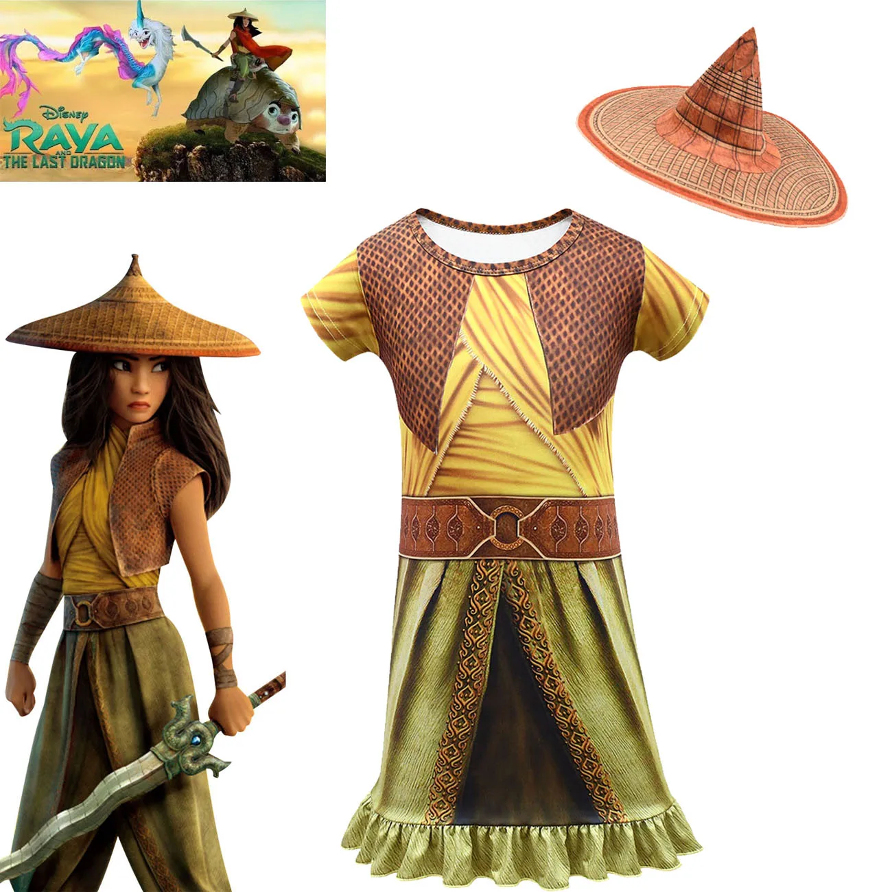 2021Kids Dresses for Girls cosplay New Movie Raya and The Last Dragon Princess Dress Short Sleeve Children's Halloween Clothing
2021Kids Dresses for Girls cosplay New Movie Raya and The Last Dragon Princess Dress Short Sleeve Children's Halloween Clothing