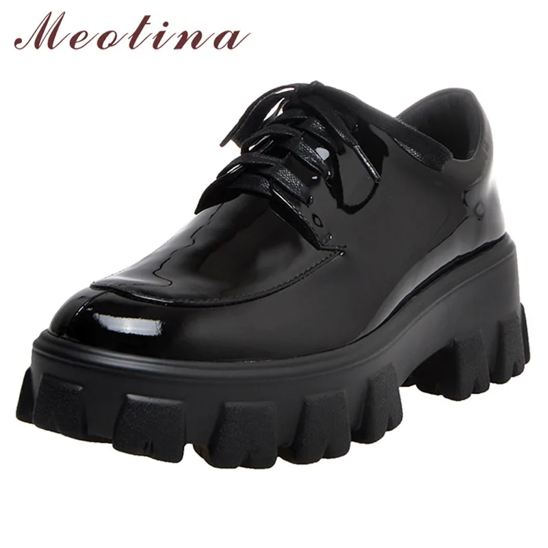 Meotina High Heels Women Pumps Natural Genuine Leather Platform Thick High Heel Shoes Patent Leather Round Toe Shoes Lady 34-40
Meotina High Heels Women Pumps Natural Genuine Leather Platform Thick High Heel Shoes Patent Leather Round Toe Shoes Lady 34-40