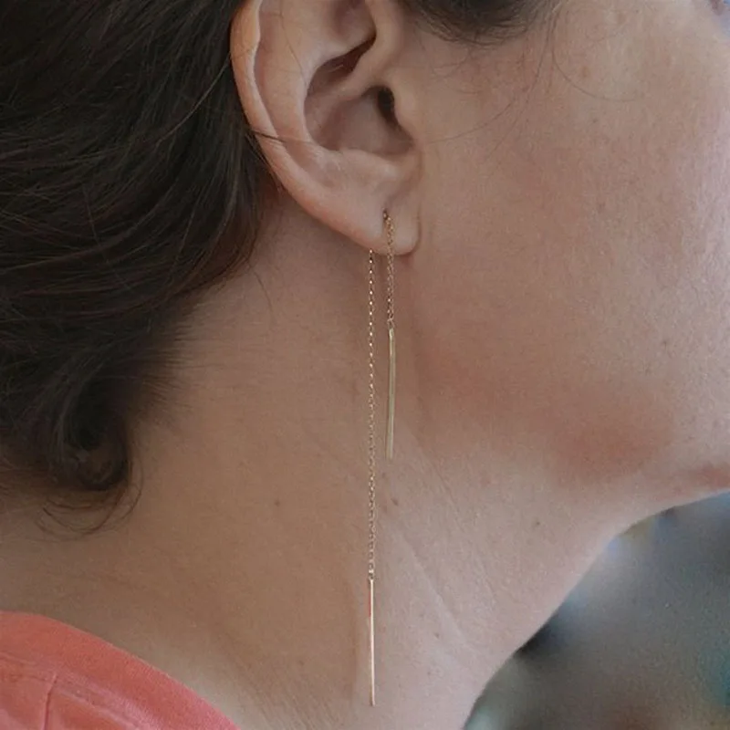 1 Pair Korean Women Long Linear Chain Dangle Ear Line Threader Earrings Fashion Jewelry Tassel Earrings Drop Earrings for Women
1 Pair Korean Women Long Linear Chain Dangle Ear Line Threader Earrings Fashion Jewelry Tassel Earrings Drop Earrings for Women