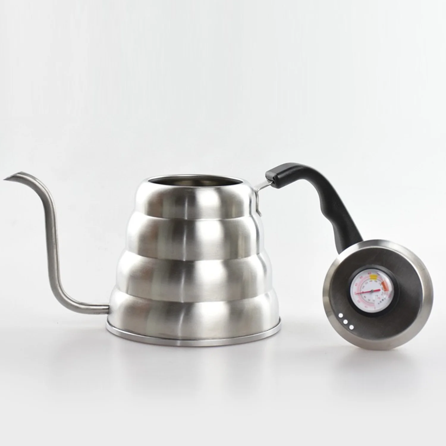 1.2L Stainless Steel Pour Over Coffee Pot Kettle with Thermometer for Home Office Apartment
1.2L Stainless Steel Pour Over Coffee Pot Kettle with Thermometer for Home Office Apartment