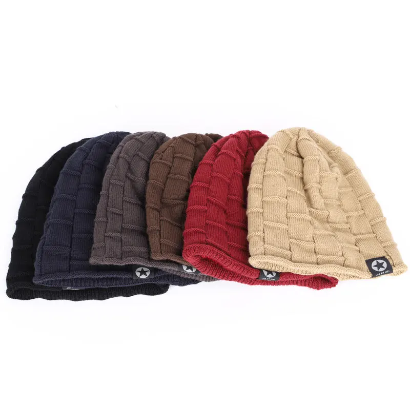 Winter man plush wool hat knitted pullover cap COTTON HAT Winter Warm man youth five star cold proof hat 
Winter man plush wool hat knitted pullover cap COTTON HAT Winter Warm man youth five star cold proof hat