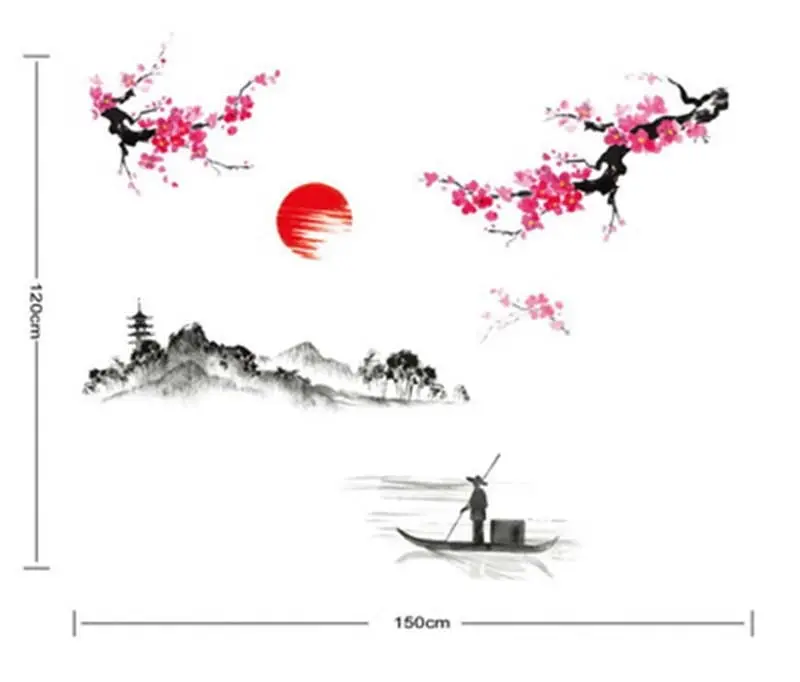 Chinese Style Landscape Painting Plum Clubs Ink And Wash Painting Wall Sticker Home Decor Living Room Wallpaper Art Mural Decal
Chinese Style Landscape Painting Plum Clubs Ink And Wash Painting Wall Sticker Home Decor Living Room Wallpaper Art Mural Decal