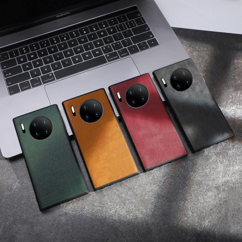 Роскошный чехол для huawei mate 30 Pro Vintga из искусственной кожи Жесткий Чехол задняя