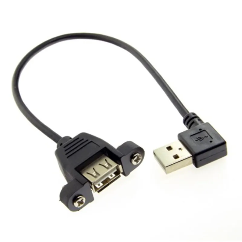 90 Degree Right Angled USB 2.0 A Male Connector to Female Extension Cable With Panel Mount Hole 30cm
90 Degree Right Angled USB 2.0 A Male Connector to Female Extension Cable With Panel Mount Hole 30cm