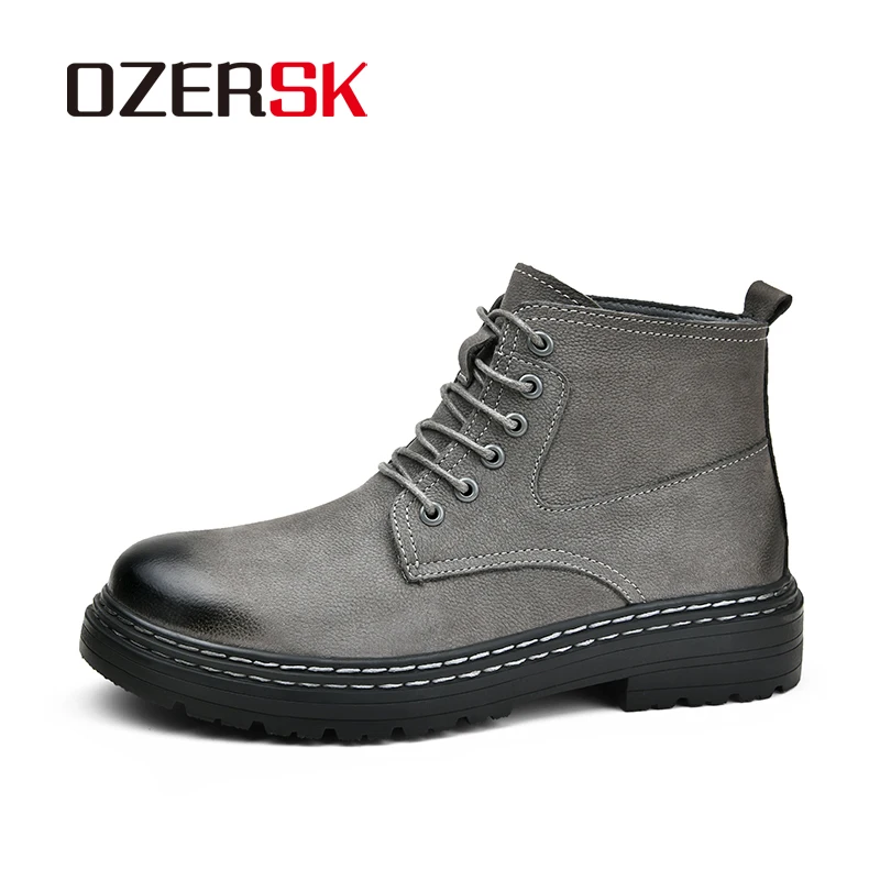 

OZERSK Men Boots New Spring Autumn Winter Comfy Retro Original Durable Outsole Men Casual Boots Classic Fashion Brand Men Shoes