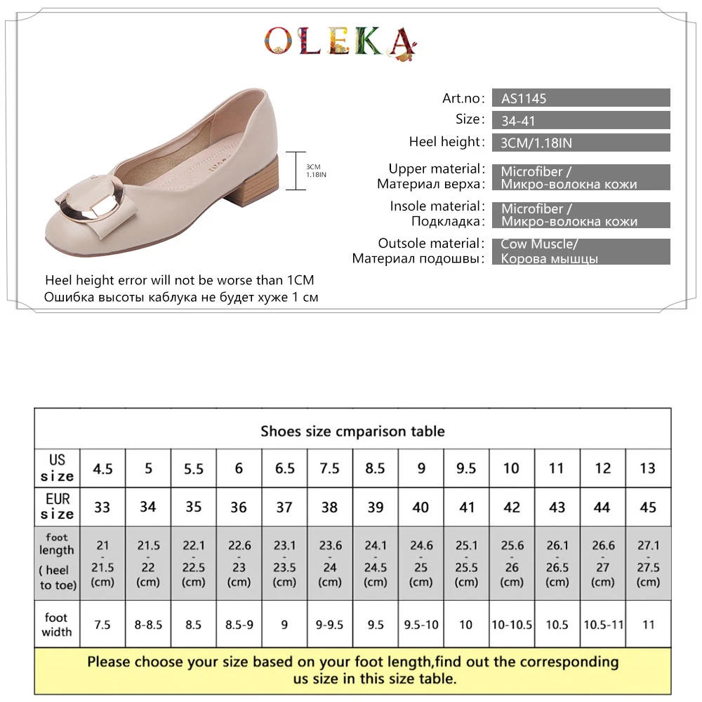 OLEKA Mature Style High Heels Women Shoes Pumps Basic Medium Metal Decoration Wedding Beautiful Spring Autumn Round ToeAS1145
OLEKA Mature Style High Heels Women Shoes Pumps Basic Medium Metal Decoration Wedding Beautiful Spring Autumn Round ToeAS1145