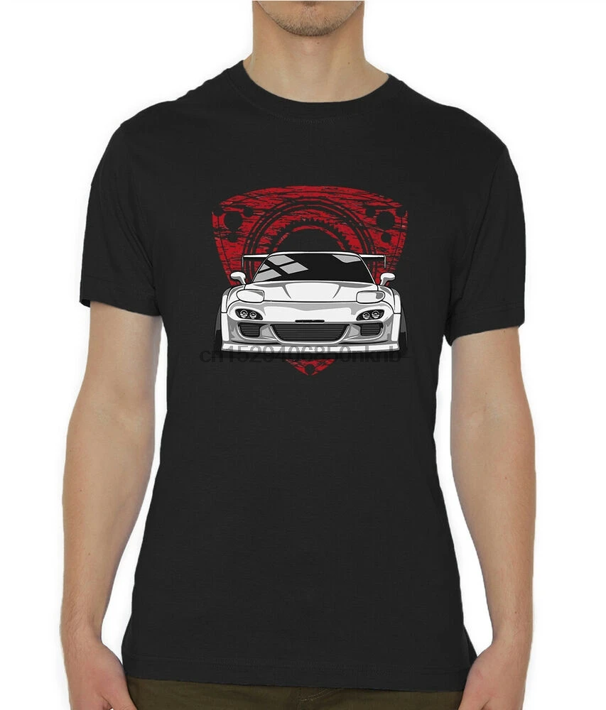 Мужская футболка Mazda RX7 с вращающимся двигателем Graphic JDM|Мужские футболки| |