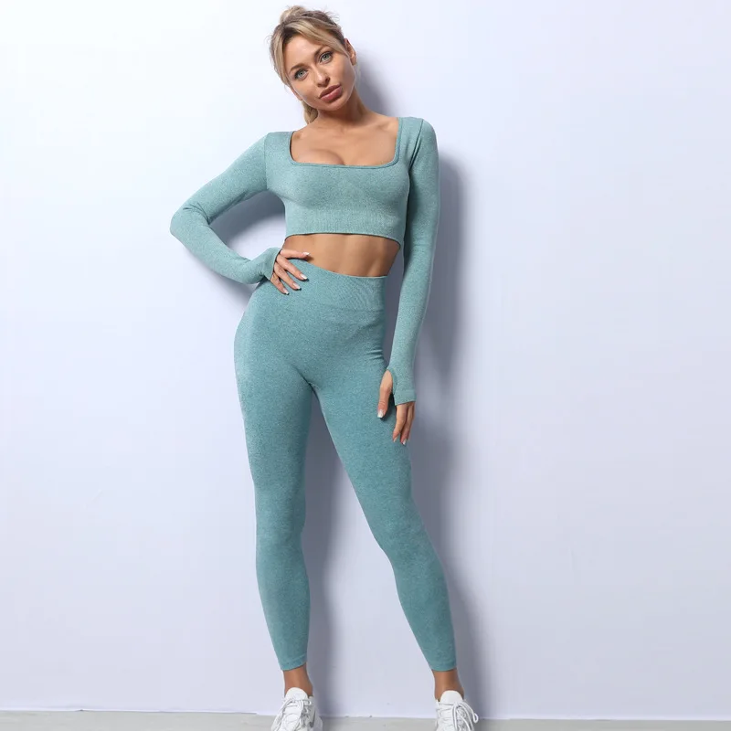 Sets Womens Outfits Fashion Workout Set Sport Clothes Solid Color Seamless Leggings Long Sleeve Tops Shirt Elastic
Sets Womens Outfits Fashion Workout Set Sport Clothes Solid Color Seamless Leggings Long Sleeve Tops Shirt Elastic