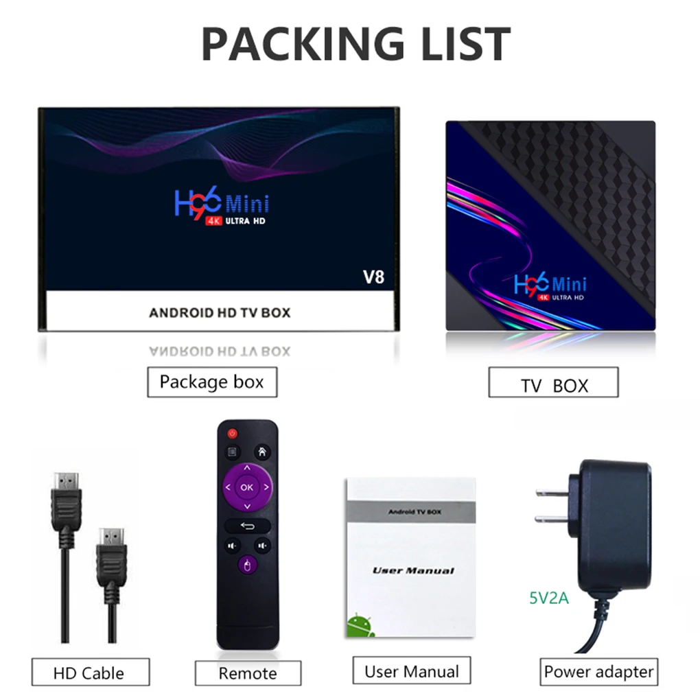 Android 10.0 Smart TV Box 1080P 4K 3D Media Player Set top Box 2.4G Wifi Android TV BOX H96 Mini V8 RK3328 Youtube Media player
Android 10.0 Smart TV Box 1080P 4K 3D Media Player Set top Box 2.4G Wifi Android TV BOX H96 Mini V8 RK3328 Youtube Media player