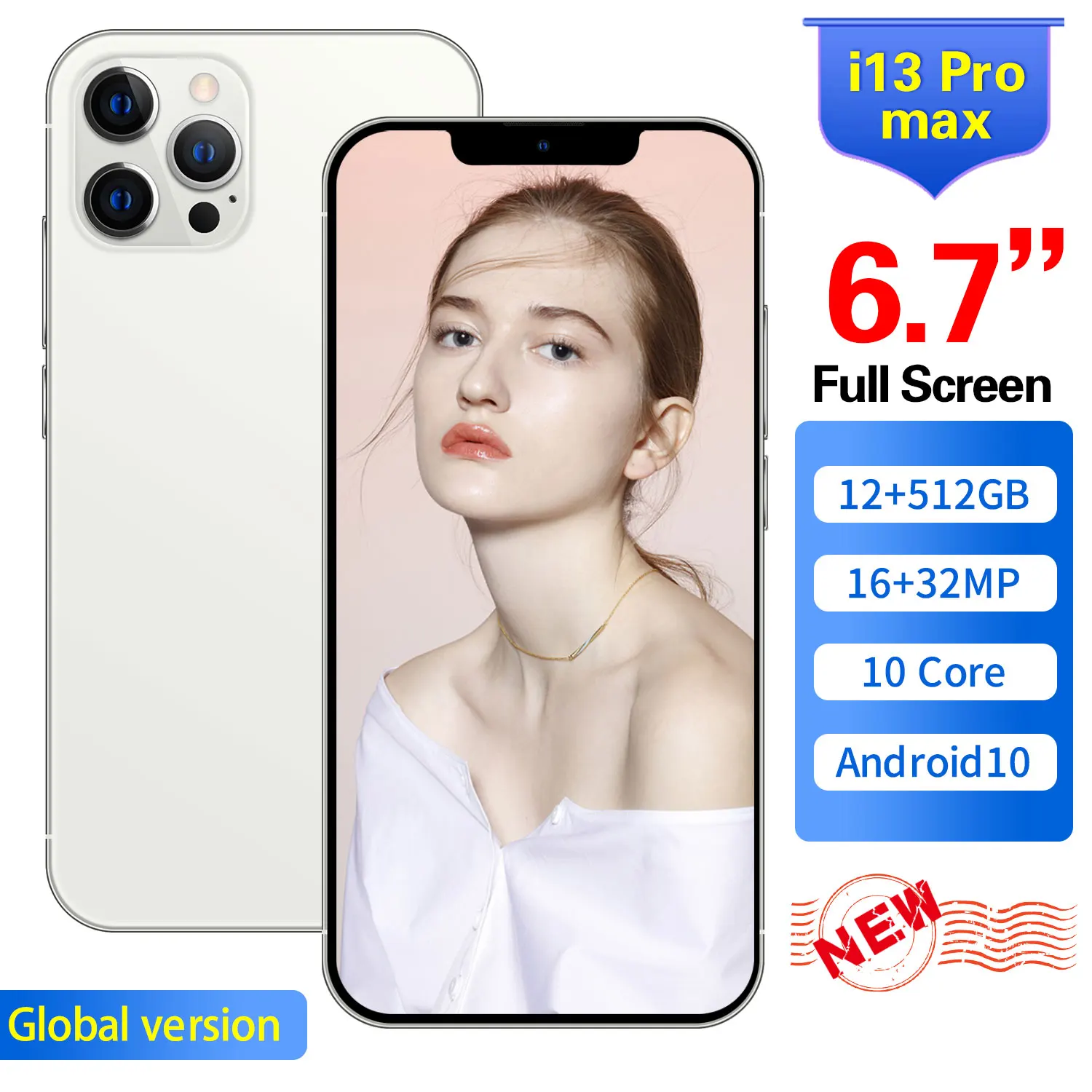 Global Version Mobile Phones i13 Pro Max Dual SIM 6.7" 16GB 1024GB Andriod10 6800mAh Smartphones Deca Core MT6889 phones celular
Global Version Mobile Phones i13 Pro Max Dual SIM 6.7" 16GB 1024GB Andriod10 6800mAh Smartphones Deca Core MT6889 phones celular