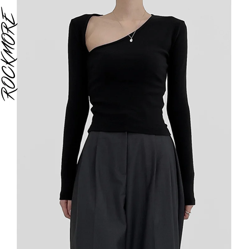 Rockmore Solid Casual Basic T-Shirt Women Y2K Harajuku Long Sleeve Crop Top Sexy Skew Collar Tight Tee Shirts For Female Korean
Rockmore Solid Casual Basic T-Shirt Women Y2K Harajuku Long Sleeve Crop Top Sexy Skew Collar Tight Tee Shirts For Female Korean