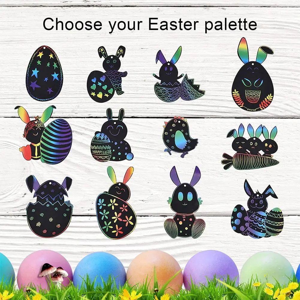 Easter Diy Cute Scratch Painting Set Arts Crafts Tool Eggs Educational Toy For Children Easter Painting Ornaments Toy Gift E0M8
Easter Diy Cute Scratch Painting Set Arts Crafts Tool Eggs Educational Toy For Children Easter Painting Ornaments Toy Gift E0M8