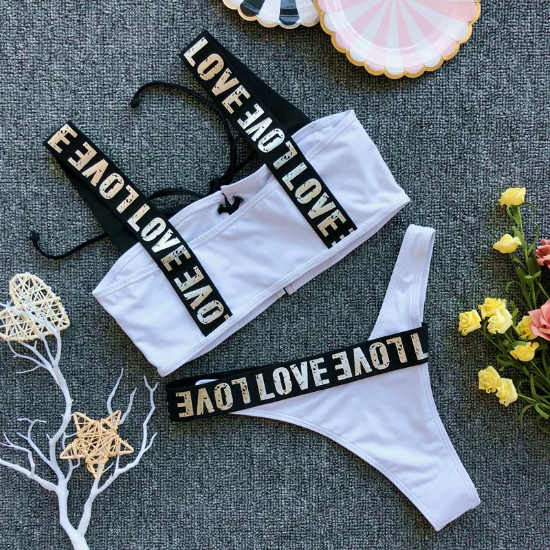 Hirigin Sexy Bandage Bikini Set 2020 Women Swimwear Swim Thong Bikini Letter Print Padded Plsu Size Swimsuit Women Bathing Suit
Hirigin Sexy Bandage Bikini Set 2020 Women Swimwear Swim Thong Bikini Letter Print Padded Plsu Size Swimsuit Women Bathing Suit