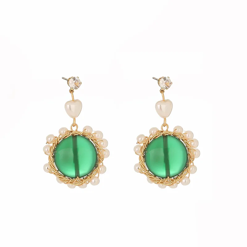 Individuality Green Round Natural Stone Earrings Geometric Pearl Wrap Femme Earrings Glamour Jewelry for Women Gift
Individuality Green Round Natural Stone Earrings Geometric Pearl Wrap Femme Earrings Glamour Jewelry for Women Gift