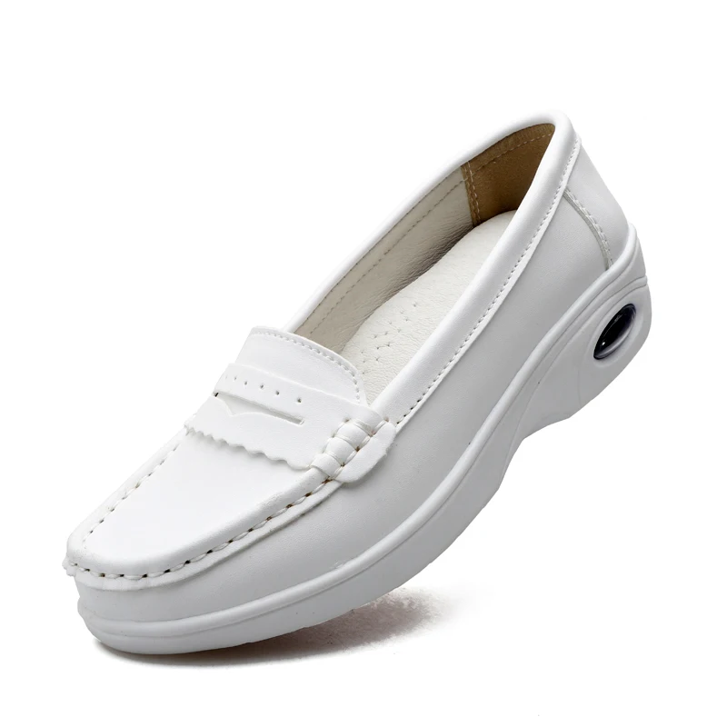 Plardin/женские лоферы обувь из натуральной кожи без застежки прогулочная белые