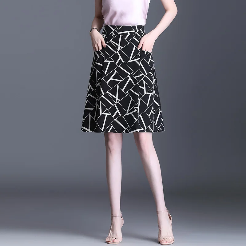 Fashion Print A-line Skirts for Women 2021 Summer Elegant Fashion High Waist Slim Casual Knee-length Skirt 9667
Fashion Print A-line Skirts for Women 2021 Summer Elegant Fashion High Waist Slim Casual Knee-length Skirt 9667