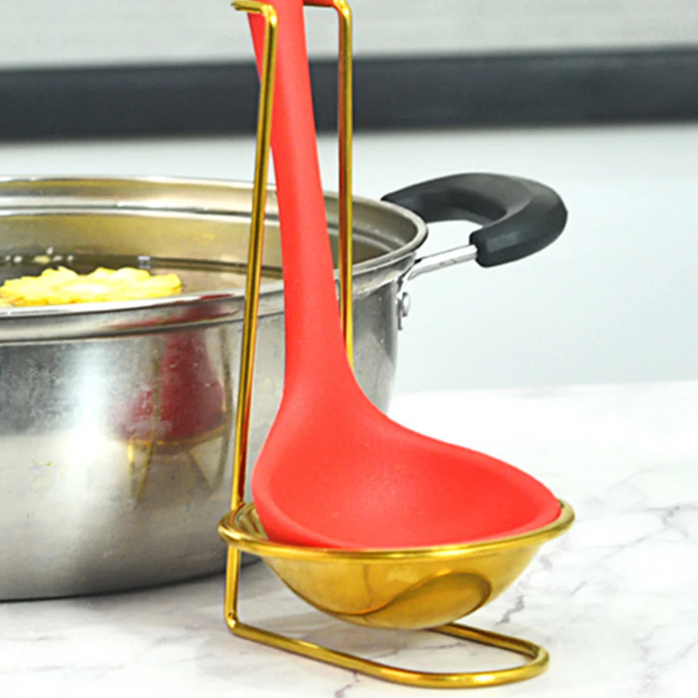 1Pc Practical Spoon Rest Simple Kitchen Spoon Holder Thicken Ladle Stand Golden
1Pc Practical Spoon Rest Simple Kitchen Spoon Holder Thicken Ladle Stand Golden