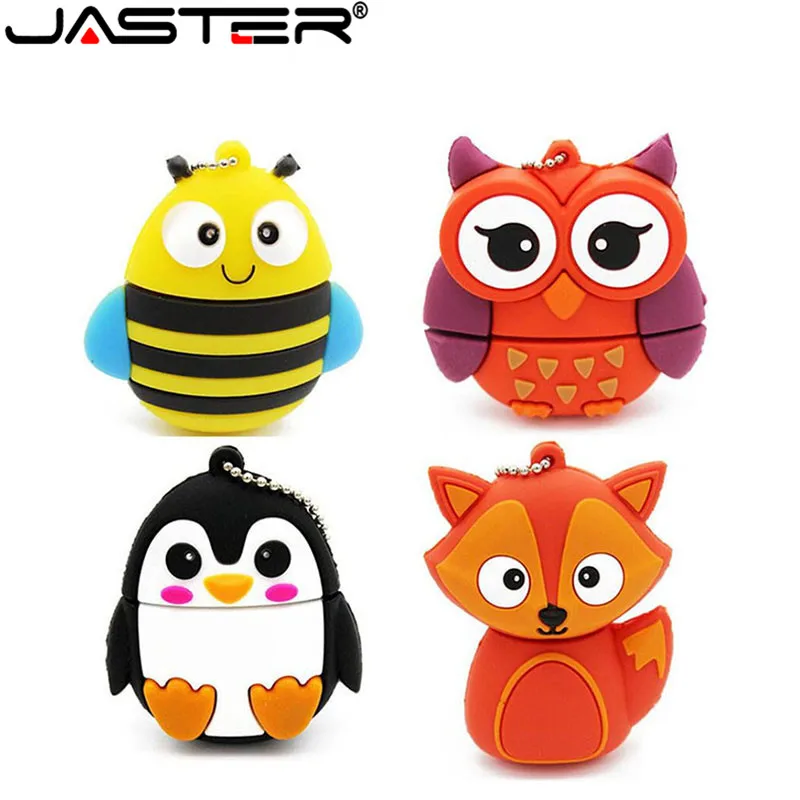Usb флеш накопитель JASTER Cartoone Cute Penguin & Owl Fox 32 ГБ 16 8 4 Гб|USB флэш-накопители| |