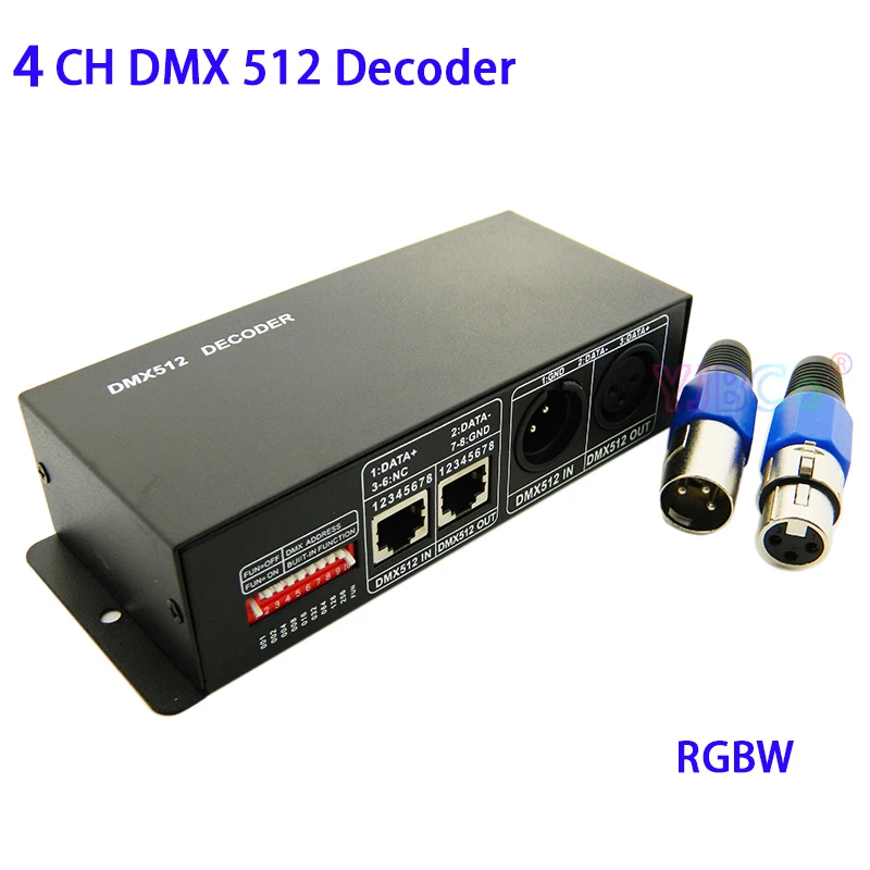 DC 5V 12V 24V RGBW 4CH DMX 512 Декодер контроллер светодиодной ленты to PWM свет 4 канала * 4A 16A DMX512
