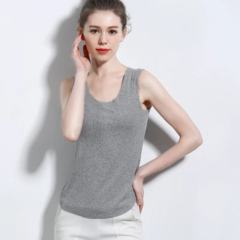 Elifashion Slim Female Wide Shoulder Comfortable Breathable New Artemisia Argyi Fiber No curling Brim Thread Vest Women Camisole 
Elifashion Slim Female Wide Shoulder Comfortable Breathable New Artemisia Argyi Fiber No curling Brim Thread Vest Women Camisole