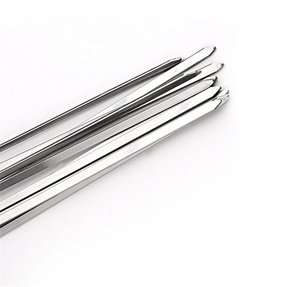 10pcs Reusable Flat Stainless Steel Barbecue Skewers BBQ Needle Stick For Outdoor Camping Picnic Tools Cooking Tools
10pcs Reusable Flat Stainless Steel Barbecue Skewers BBQ Needle Stick For Outdoor Camping Picnic Tools Cooking Tools