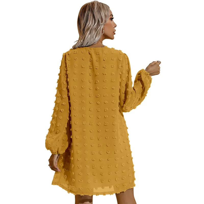 V-Neck Ruffle Sleeves Women Dress Solid Color Lace Up Long Sleeve High Waist Short Length Dresses Spring And Autumn Lady Dress
V-Neck Ruffle Sleeves Women Dress Solid Color Lace Up Long Sleeve High Waist Short Length Dresses Spring And Autumn Lady Dress