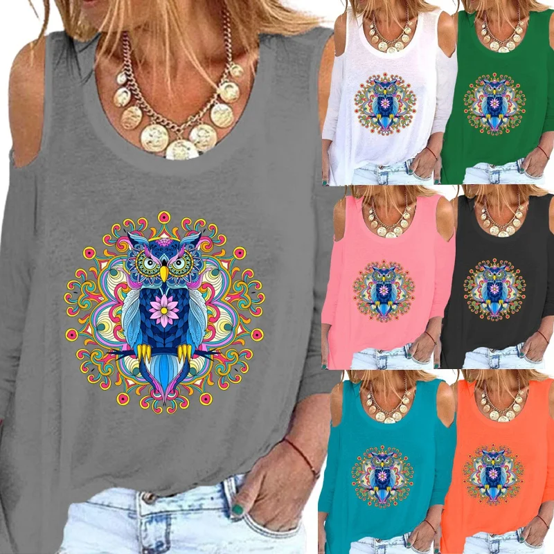 Женская футболка с длинным рукавом, круглым вырезом и принтом
Женская футболка с длинным рукавом, круглым вырезом и принтом