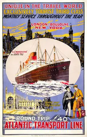 Фото Постер для путешествий в стиле Атлантического транспорта винтажный постер на