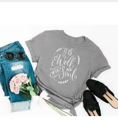 Keep Fashion Clothing Summer Christian Tshirt Gift Harajuku Yellow Tee It Is Well with My Soul T-Shirt Woman Belief Coll Top
Keep Fashion Clothing Summer Christian Tshirt Gift Harajuku Yellow Tee It Is Well with My Soul T-Shirt Woman Belief Coll Top