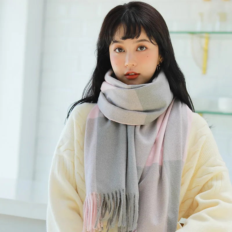 ★winter imitation cashmere scarf women winter versatile Korean student Pink Plaid long shawl dual purpose warm neck
★winter imitation cashmere scarf women winter versatile Korean student Pink Plaid long shawl dual purpose warm neck