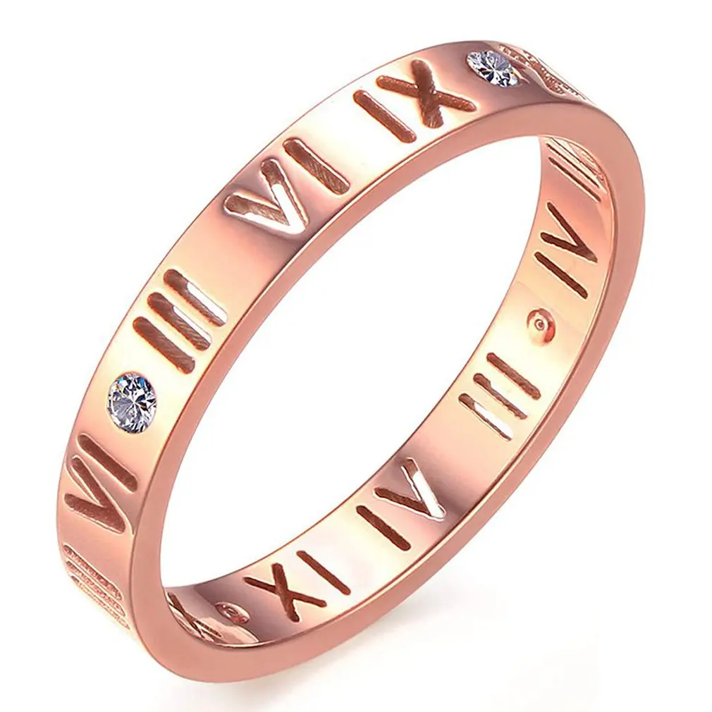 Stainless Steel Jewelry Titanium Steel Inlaid Zircon Hollow Roman Numeral Ring Party Accessories Gifts Ring
Stainless Steel Jewelry Titanium Steel Inlaid Zircon Hollow Roman Numeral Ring Party Accessories Gifts Ring