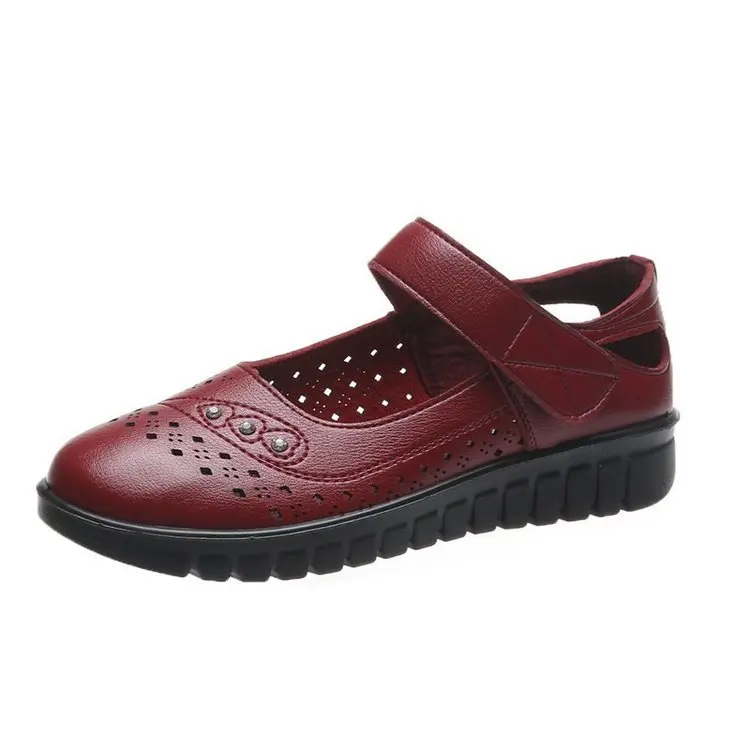 Solid Leather Women Shoes New Casual Shoes Woman Flats Hook& Loop Diamond Soft Soled Breathable Hollow Ballet Flats Plus Size
Solid Leather Women Shoes New Casual Shoes Woman Flats Hook& Loop Diamond Soft Soled Breathable Hollow Ballet Flats Plus Size