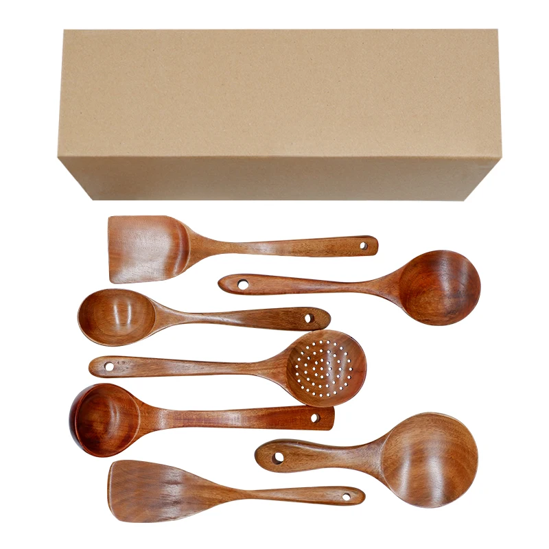 7Pcs/Lot Thailand Teak Natural Wood Tableware Spoon Ladle Turner Long Rice Colander Soup Skimmer Cooking Spoons Scoop Kitchen
7Pcs/Lot Thailand Teak Natural Wood Tableware Spoon Ladle Turner Long Rice Colander Soup Skimmer Cooking Spoons Scoop Kitchen