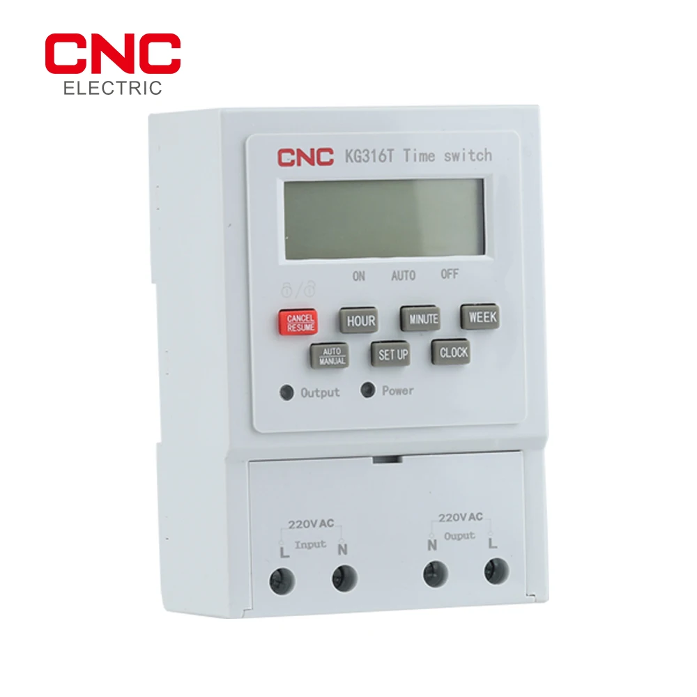 CNC KG316T 220V/380V Din Rail Time Switch LCD display Microcomputer Time Control Switch Strong Anti-interference Ability
CNC KG316T 220V/380V Din Rail Time Switch LCD display Microcomputer Time Control Switch Strong Anti-interference Ability