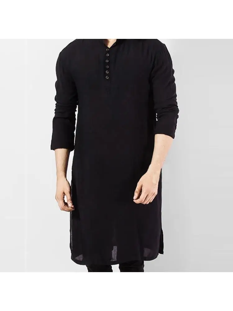 Men Muslim Kurta T-Shirt Long Sleeve Buttons Stand Collar Kaftan Blouse Robe Top
Men Muslim Kurta T-Shirt Long Sleeve Buttons Stand Collar Kaftan Blouse Robe Top