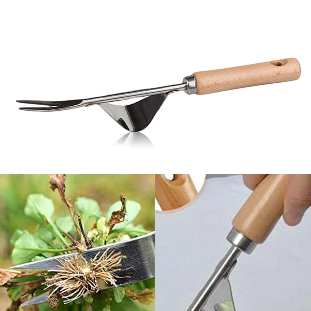 

Ручка из нержавеющей стали с деревянной ручкой для сада, для выполки, ручной резак для удаления травы, многофункциональный инструмент для о...