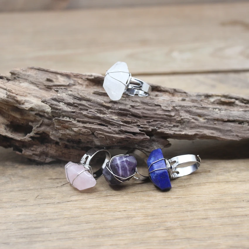 Silver Color Wire Wrap Faceted Lapis Lazuli Ring Healing Crystal Amethysts Rose Quartz Adjustable Fashion Ring Jewelry,QC4028
Silver Color Wire Wrap Faceted Lapis Lazuli Ring Healing Crystal Amethysts Rose Quartz Adjustable Fashion Ring Jewelry,QC4028