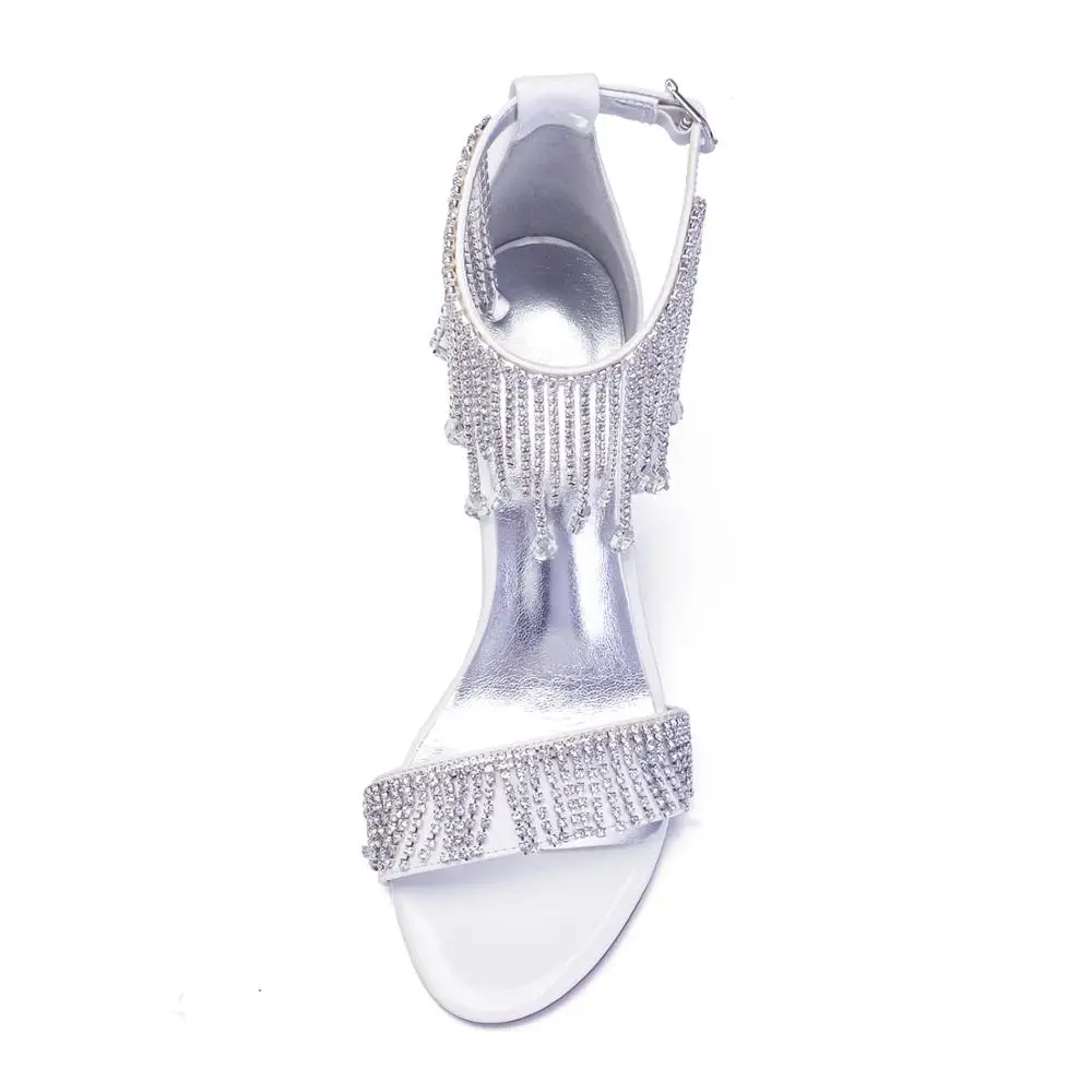 lady's summer strappy sandals chunky block heels crystal tassel fringe ankle strap bridal wedding party prom night club shoes 
lady's summer strappy sandals chunky block heels crystal tassel fringe ankle strap bridal wedding party prom night club shoes