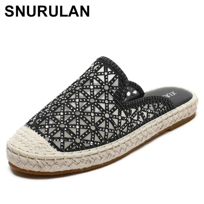 SNURULANSummer Women Mules Shoes Fashion Rhinestone Round Toe Slip On Home Female Flip Flop Straw Weave Ladies Fisherman Slipper
SNURULANSummer Women Mules Shoes Fashion Rhinestone Round Toe Slip On Home Female Flip Flop Straw Weave Ladies Fisherman Slipper