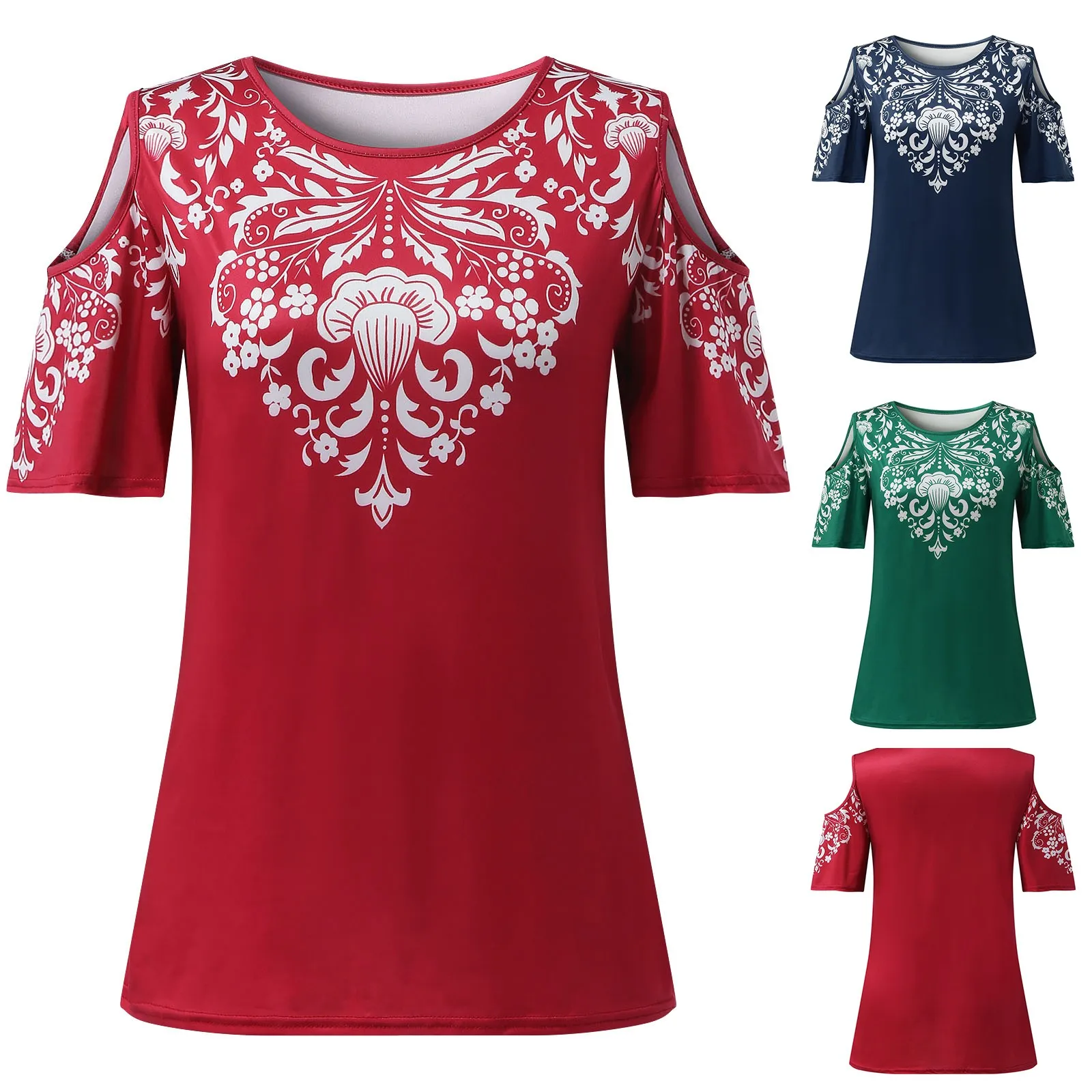 Блузка с открытыми плечами, коротким рукавом и принтом, свободного покроя
Блузка с открытыми плечами, коротким рукавом и принтом, свободного покроя