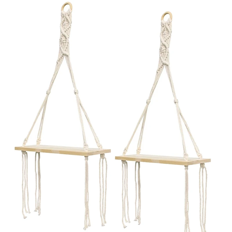 2Pcs Macrame Wall Hanging Floating Shelves,Wood Storage Tapestry Shelf Bohemian Living Room Bathroom Bedroom Decor Gifts
2Pcs Macrame Wall Hanging Floating Shelves,Wood Storage Tapestry Shelf Bohemian Living Room Bathroom Bedroom Decor Gifts