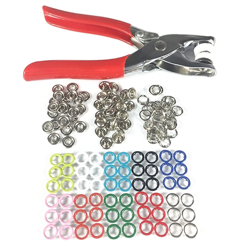 1Pc Plier+200Sets 10 Colors 9.5mm Prong Snap Buttons Fasteners Press Studs Poppers Buckle
1Pc Plier+200Sets 10 Colors 9.5mm Prong Snap Buttons Fasteners Press Studs Poppers Buckle