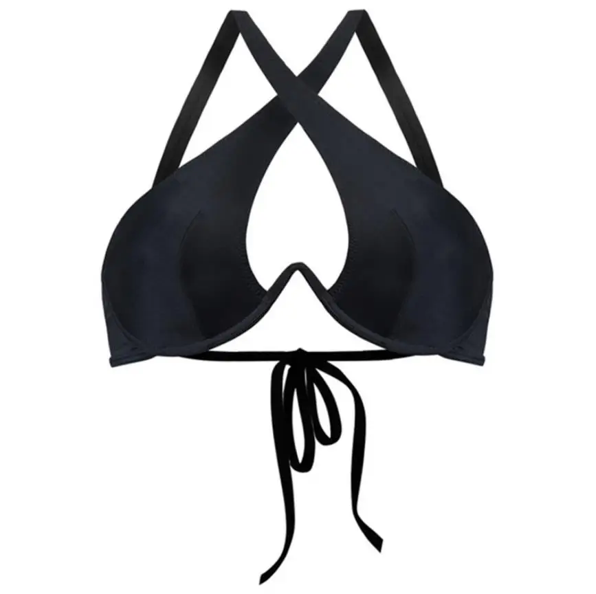 Womens Solid Color 2Pcs Bikini Suit Deep V-neck Backless Lace-up Tops with Triangle Bottoms
Womens Solid Color 2Pcs Bikini Suit Deep V-neck Backless Lace-up Tops with Triangle Bottoms