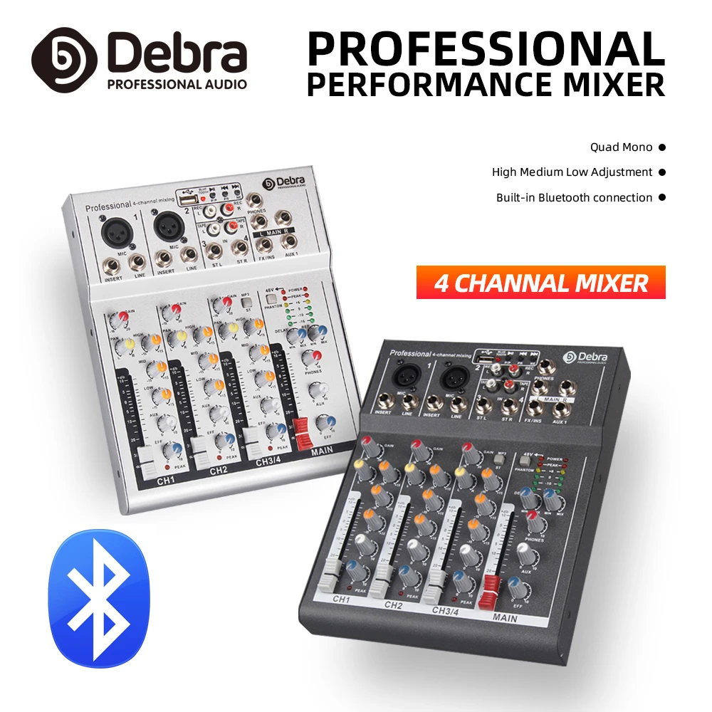 Бесплатная доставка! Высокое качество! Debra F4 4 канальный портативный аудиомиксер