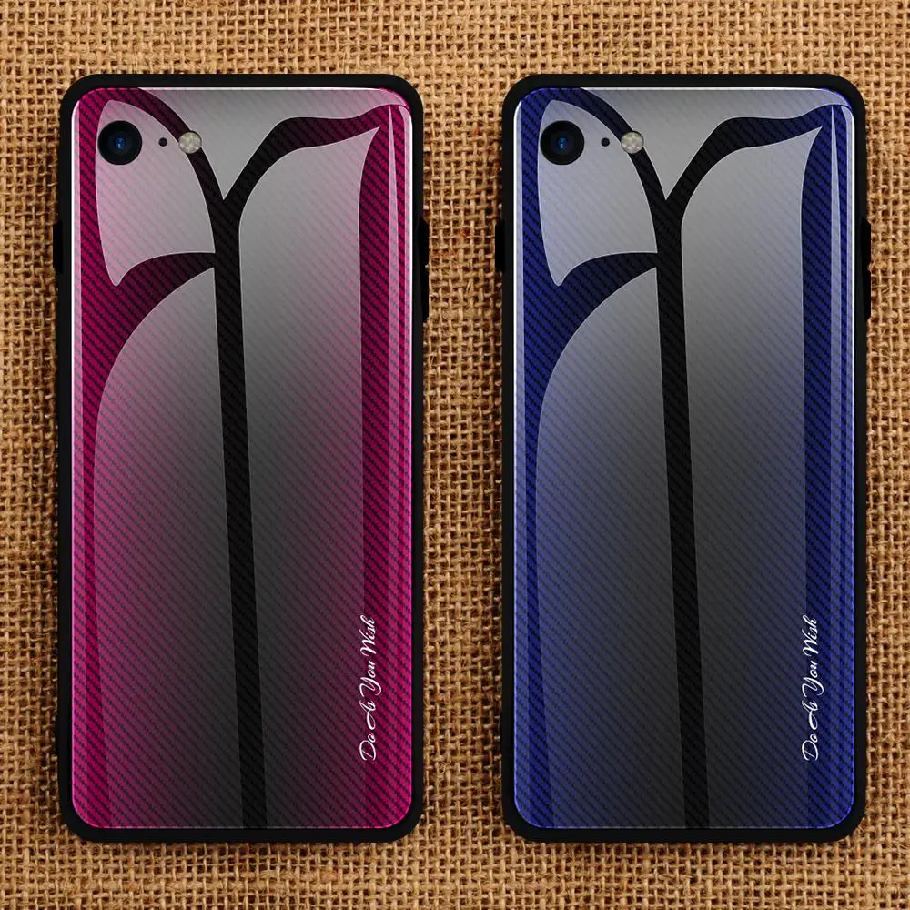 Фото Красочные стеклянные чехлы для телефонов iPhone 8 7 6 S Plus градиент закаленное стекло