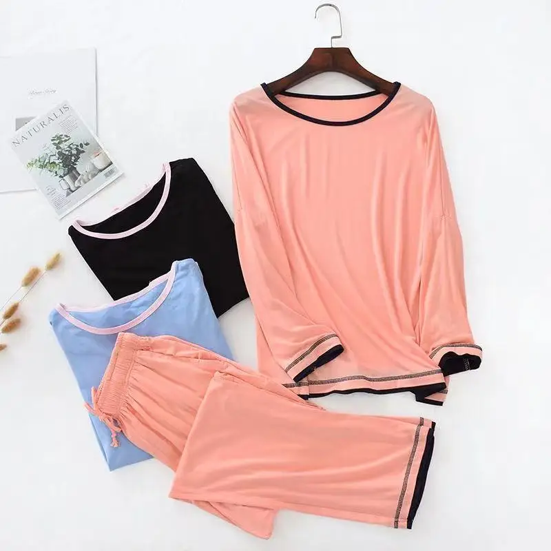 Modal Pajamas Set For Women Long Sleeve Thin Korean Style Homewear O Neck Plus Size 2 Piece /Sets Sleepwear Lounge Suit
Modal Pajamas Set For Women Long Sleeve Thin Korean Style Homewear O Neck Plus Size 2 Piece /Sets Sleepwear Lounge Suit
