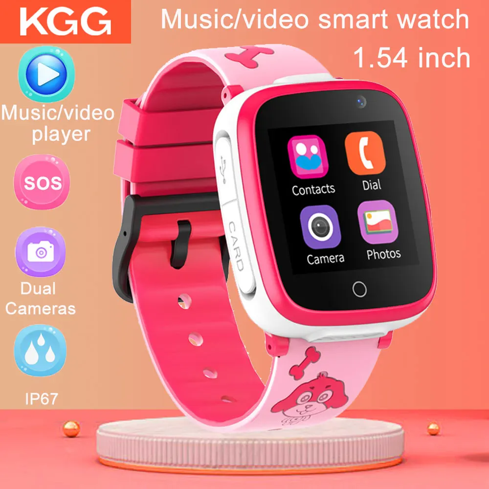 Детские Смарт-часы KG06 музыкальный плеер 2G двойная камера SOS смарт-телефон часы