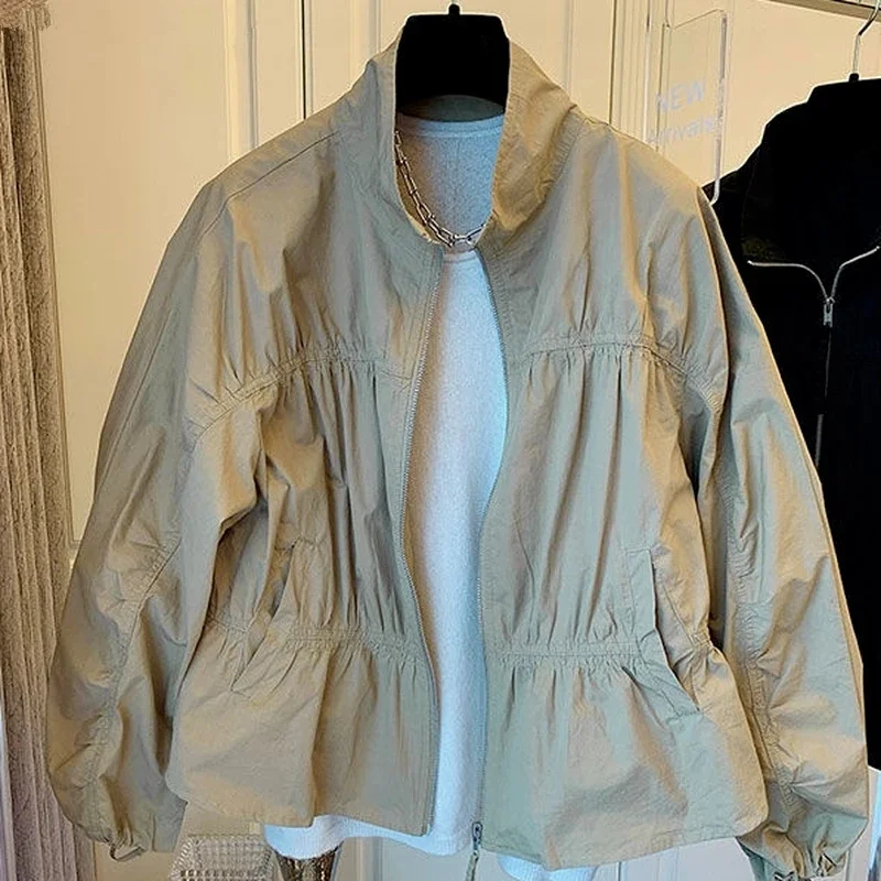 Korean Causal Stand Neck Short Coat Women 2021 Autumn New Jacket Causal Folds Patchwork Fashion Outwear Female
Korean Causal Stand Neck Short Coat Women 2021 Autumn New Jacket Causal Folds Patchwork Fashion Outwear Female