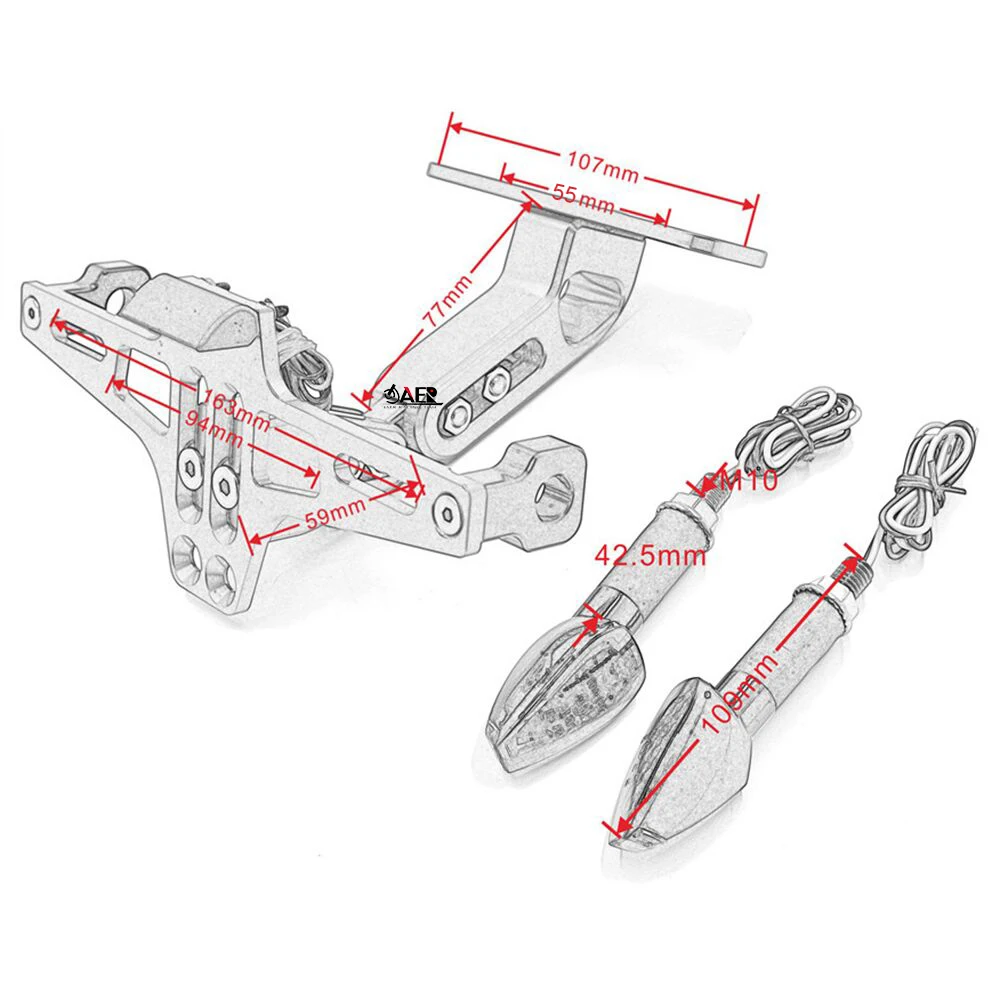 Universal Motorcycle License Bracket Licence Plate Holder Number Plate Hanger Tail Tidy Bracket with Light Steering Lamp
Universal Motorcycle License Bracket Licence Plate Holder Number Plate Hanger Tail Tidy Bracket with Light Steering Lamp