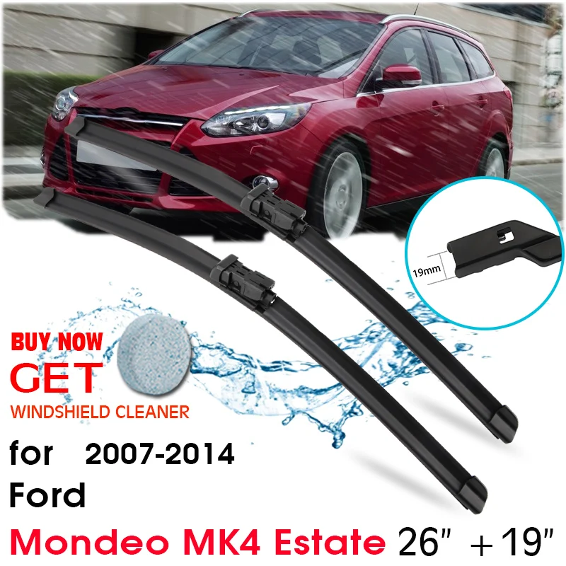 

Car Front Window Windshield Rubber Silicon Refill Wiper For FORD Mondeo MK4 Estate 2007-2014 LHD / RHD 26"+19" Car Accessories